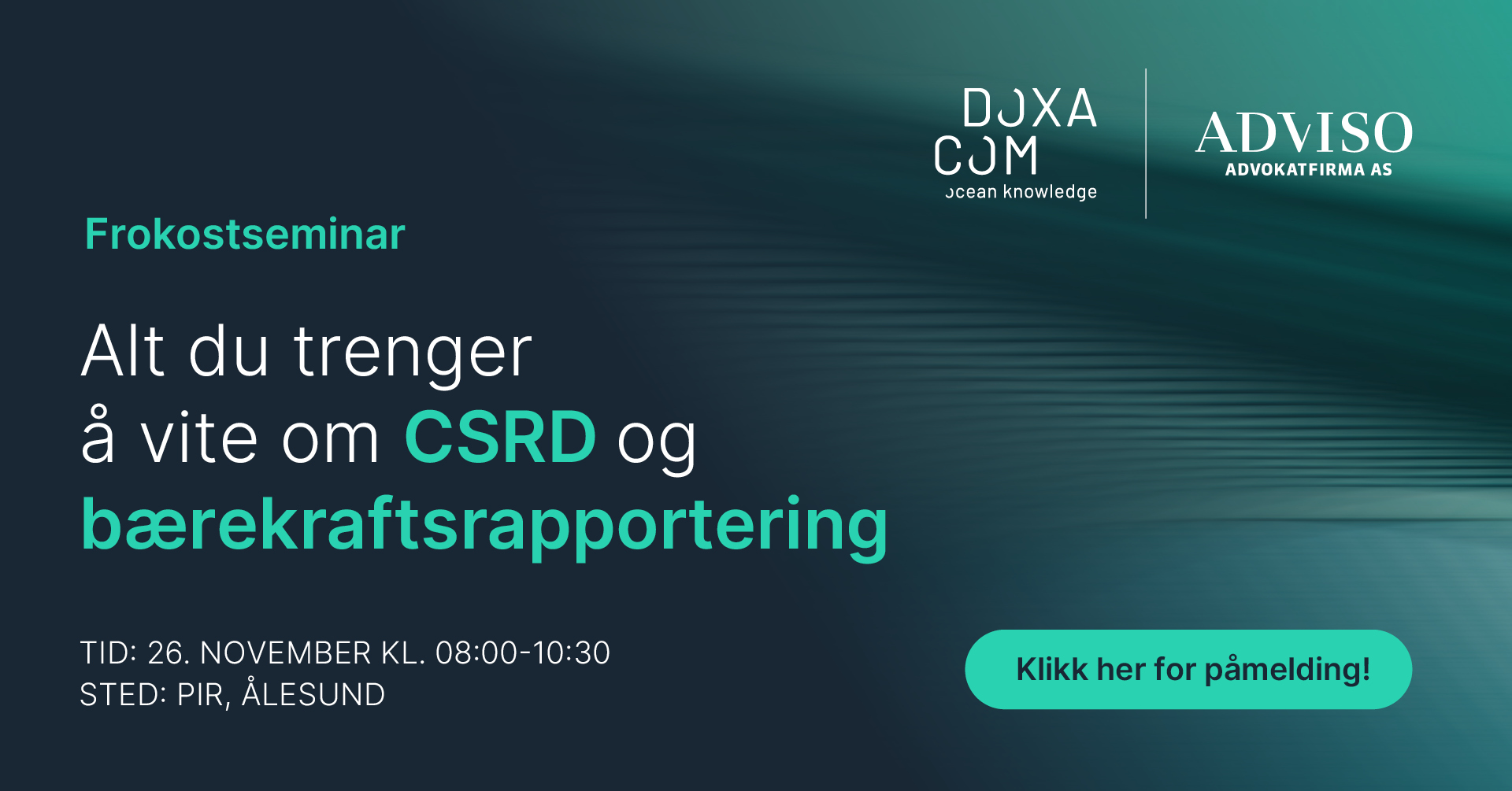 Påmelding ESG event. Illustrasjon